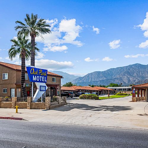 A motel with a sign reading 